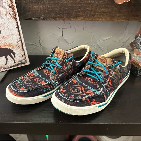Twisted X Women's Hooey Loper, Moc Toe, Midnight Aztec Driving Sneaker Shoe S: 7 - Picture 1 of 9